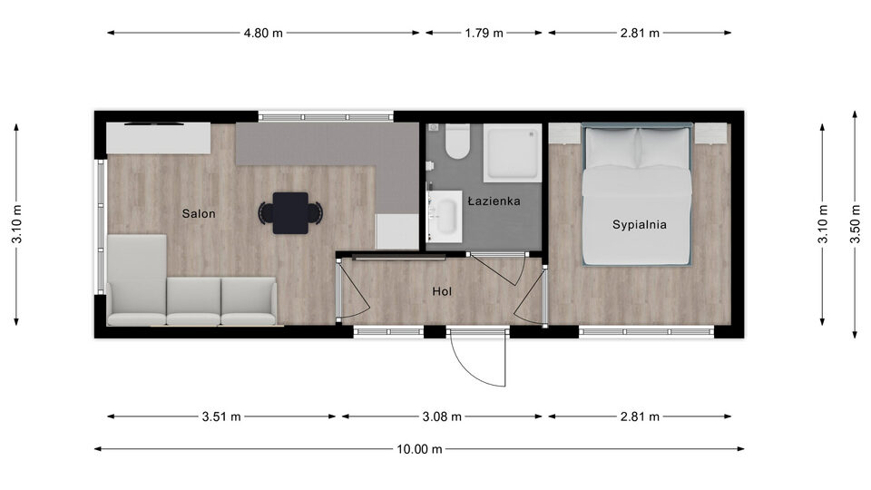 35m² with one bedroom​(plan)